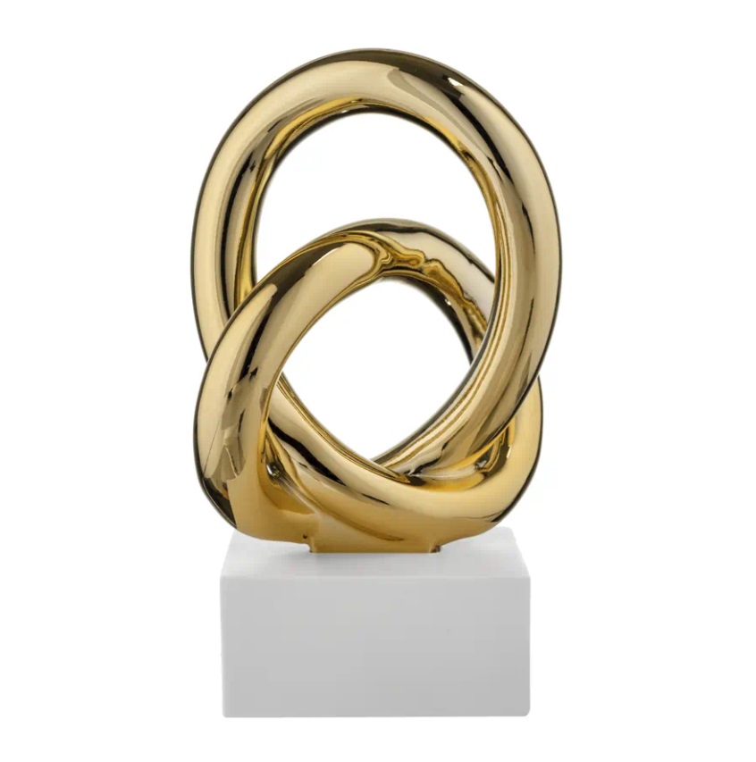 Nodo alto oro c/base bianca - H.15 cm - Bongelli